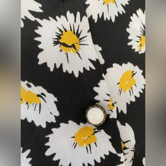 Vintage Cricket Lane Daisy Print Button Down Short Sleeve Blouse Size 18 - Picture 4 of 11